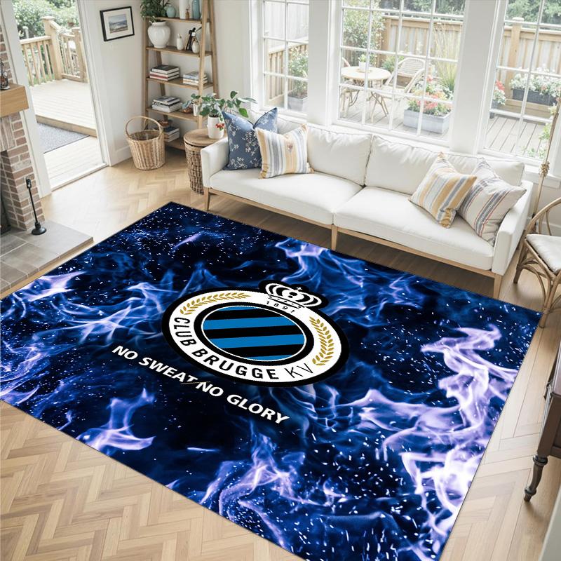Club Brugge FC Design Tappeto in Velluto di Cristallo Accogliente Non?Tappeto Stampato Antiscivolo per Camera da Letto Soggiorno Ingresso