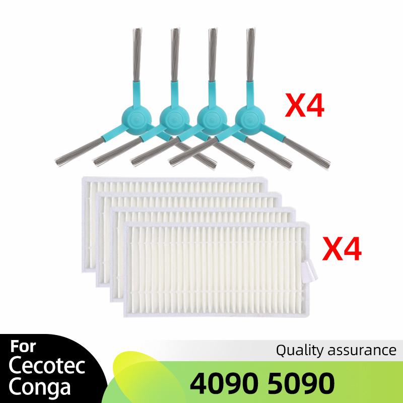For Cecotec Conga 4090 4490 4690 5090 5490 6090 Robot Vacuum Cleaner Parts Roller Main Side Brush Hepa Filter Mop Rag Accessory