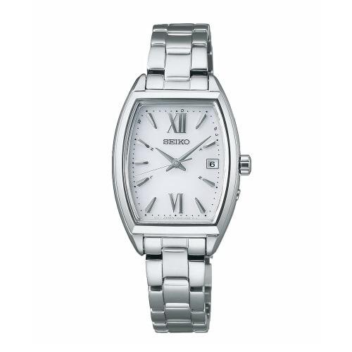 

Seiko Selection S Series Ladies Tonneau-Shaped Solar Radio-Controlled Watch SWFH125, Silver