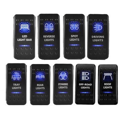 Boat Car Rocker Switch Blue LED ON-OFF 12V 24V SPST LED Light Bar Waterproof