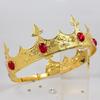 Funny Party Crowns Bejewels Gold Headwear Full Round Gold Headbands for Prom Wedding Halloween