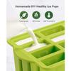 Silicon Ice Pop Molds, Klenzo 12-Cavity Ice Cream Mold, Reusable Popsicle Maker, BPA-Free, Green Dental Floss Shape