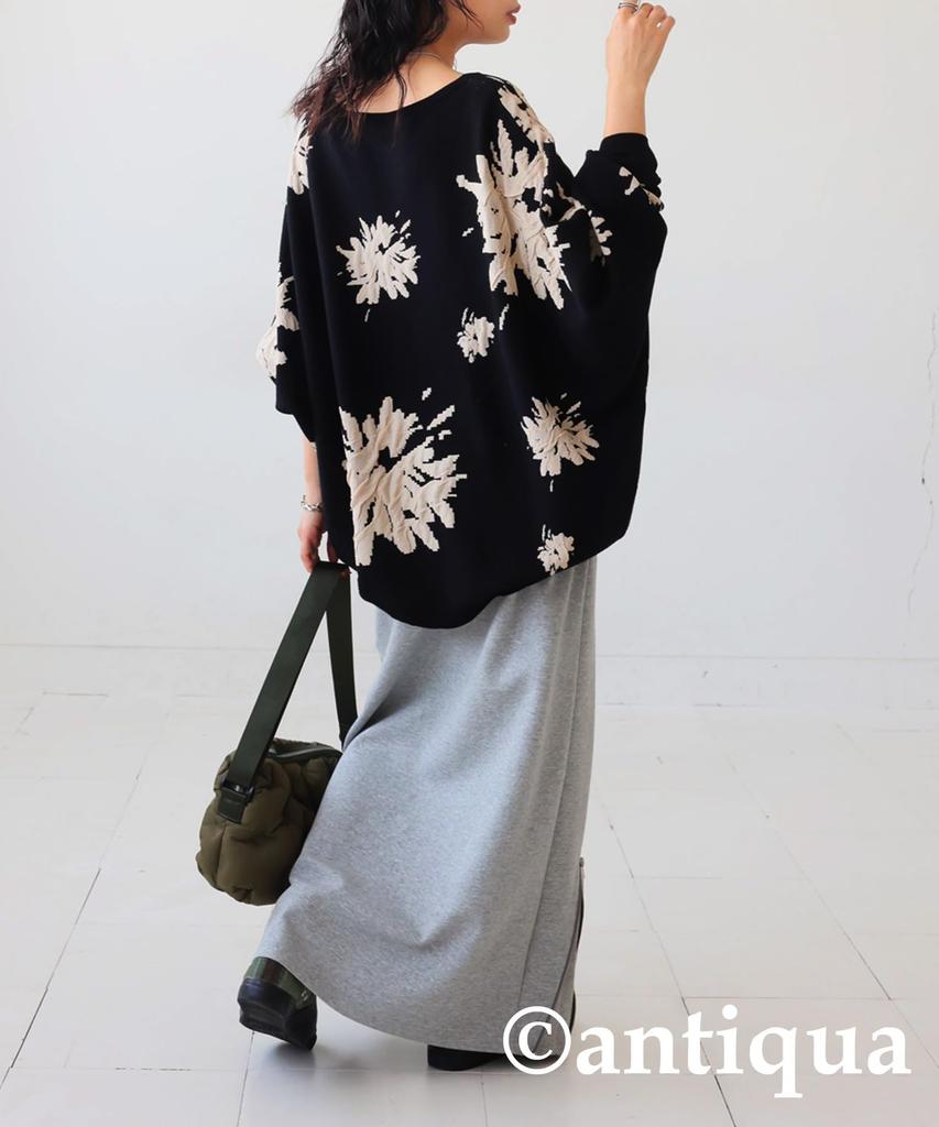 antiqua Dolman Knit Long Free Size Black Women's Top, Sleeve, PN-00466, 05,