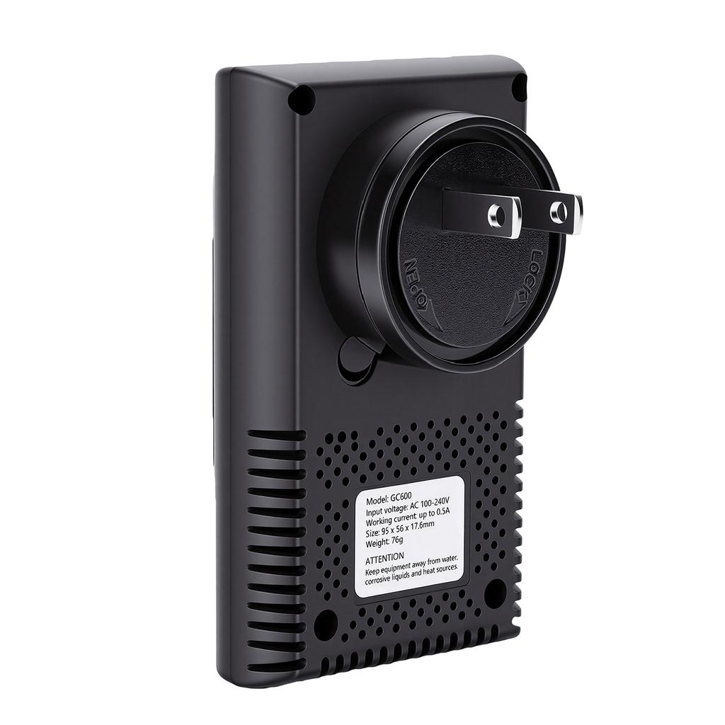 CO Detector for Home, Plug in Gas Alarm with Electrochemical Sensor, Real Time Display of CO Level, Temperature,