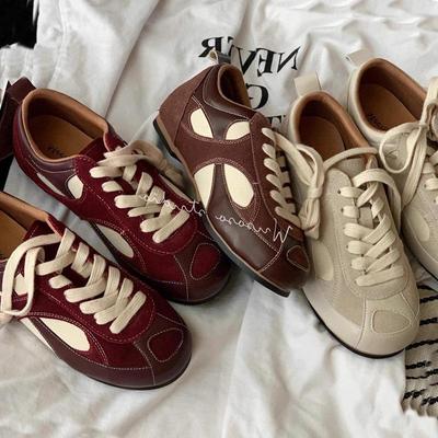 Garoa 2024 Autumn Women's Korean Style Thin-Soled German Training Flat Round Toe Casual Shoes