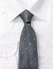 Brand Made in Nishijin Jacquard Square Fine Pattern [Michiko London] Necktie, Japan, Weave, 100% Silk, Weave, (B Pattern Gray)