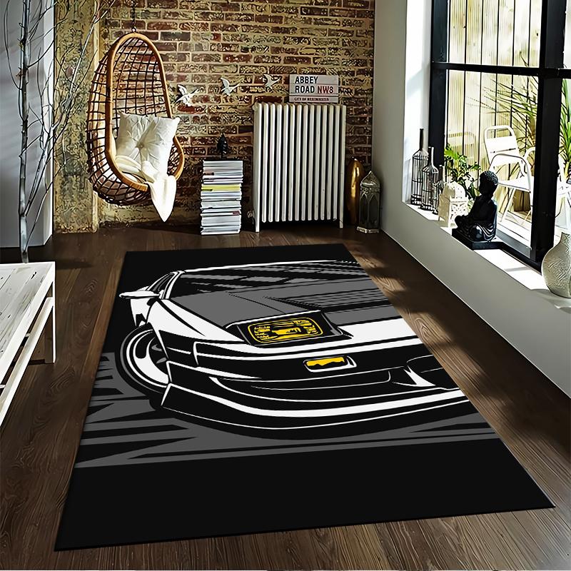 Retro Sports Car Printed Carpet for Bedroom or Living Room Decor Suitable for use as an anti-slip for living room bedroom sofas
