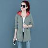Women's Spring and Autumn No Printing Loose Double-sided Mid-length Baseball Uniform Plus Size Hooded Jacket Jacket
