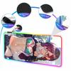 Anime R_Rent A G_Girlfriend Mouse Pad Grande Antiderrapante Retroiluminado por LED Chizuru Ichinose Mousepad RGB Tapete para Teclado de Jogo Overwatched