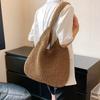 New Single Handle Straw Woven Bag, Hand Woven Bag for Women, Simple One Shoulder Straw Bag, Large Capacity Tote Bag, Vacation Beach Bag