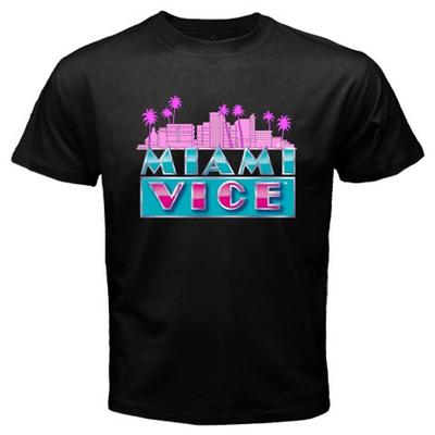 MIAMI VICE Serie TV Classica Don Johnson Maglietta da Uomo Top da Donna Unisex Nero Taglia S-5XL