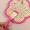 Handheld Hand Cranked Fan Flower Shape Cute Woven Fan Summer Cooling Fan  Chinese Style