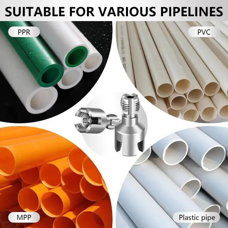 Rohrgewindeschneidwerkzeug Integriertes Innen- & Außengewindeschneidwerkzeug Bohrmaschinenkompatibel PVC-Rohrgewindeschneider-Set