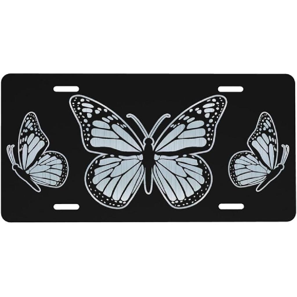 Retro Cowboy Grey Black American Flag Aluminum License Plate 6 X 12 Inch Metal Car Front License Plate Cover Car Decor Accessory Novelty Vanity