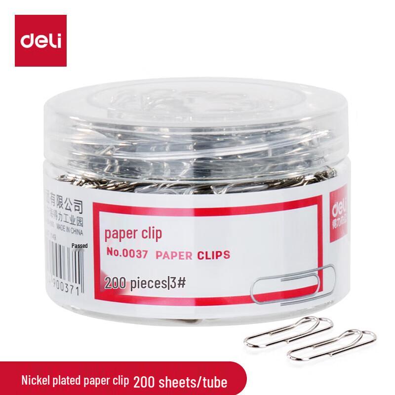 Deli 0037 Nickel Plated Paper Clips