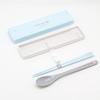 OSK CT-27 Sliding Antibacterial Chopsticks and Spoon Combination Set, 18cm, Long-tailed Tit Design, Dishwasher Safe, for Lunch Boxes