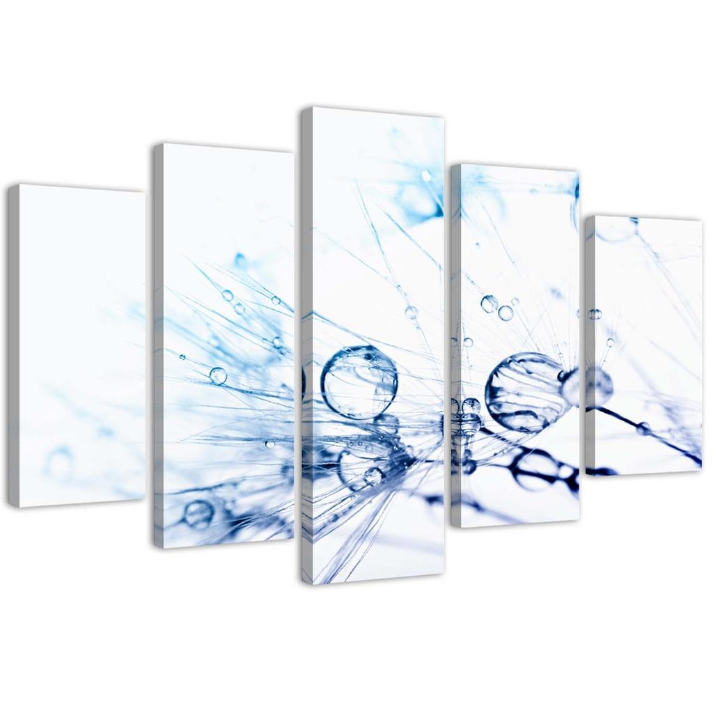 Five Piece Picture Canvas Print Blower Drops Turquoise