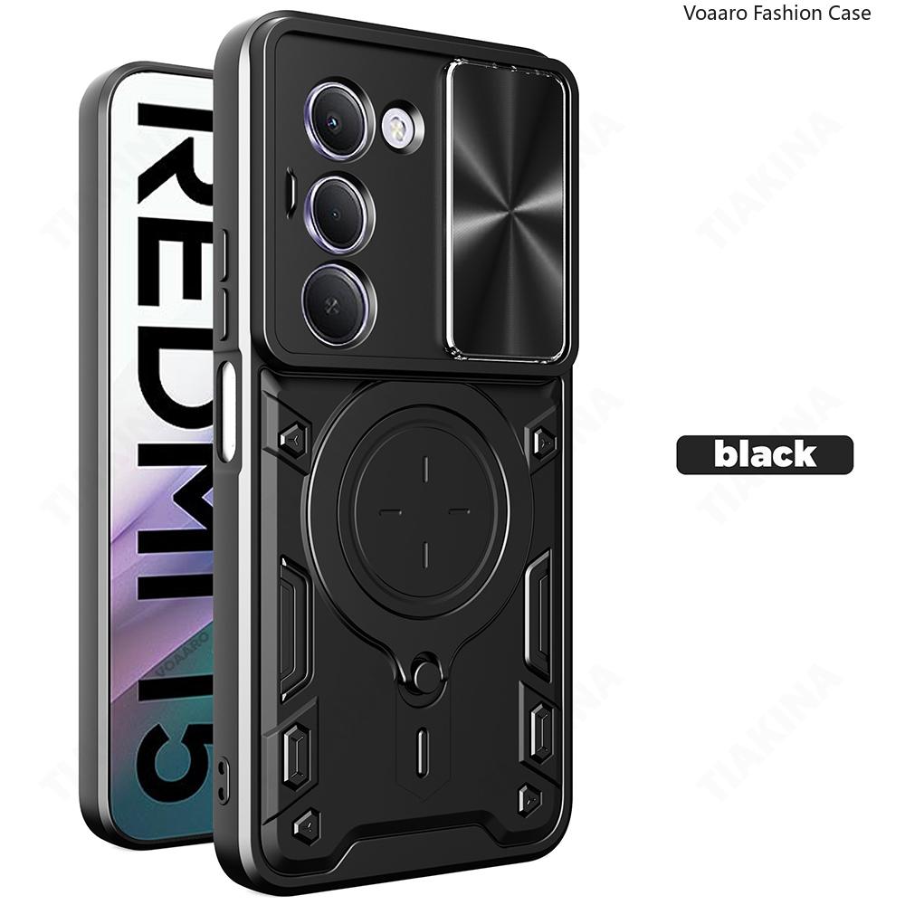 Kryt Slide Lens Armor Funda pro Xiaomi Redmi 15 5G Global 169mm Kryt pro Redmi 15 4G 171mm Kryt Magnetický Prsten Stojan Držák Kryt Capa