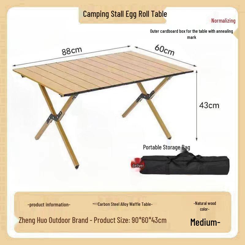 Portable Outdoor Folding Egg Roll Camping Table and Chair Set for Picnic and Barbecue