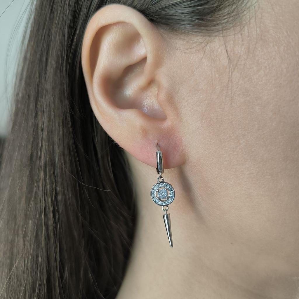 Серебряные серьги с фианитами (2191858)