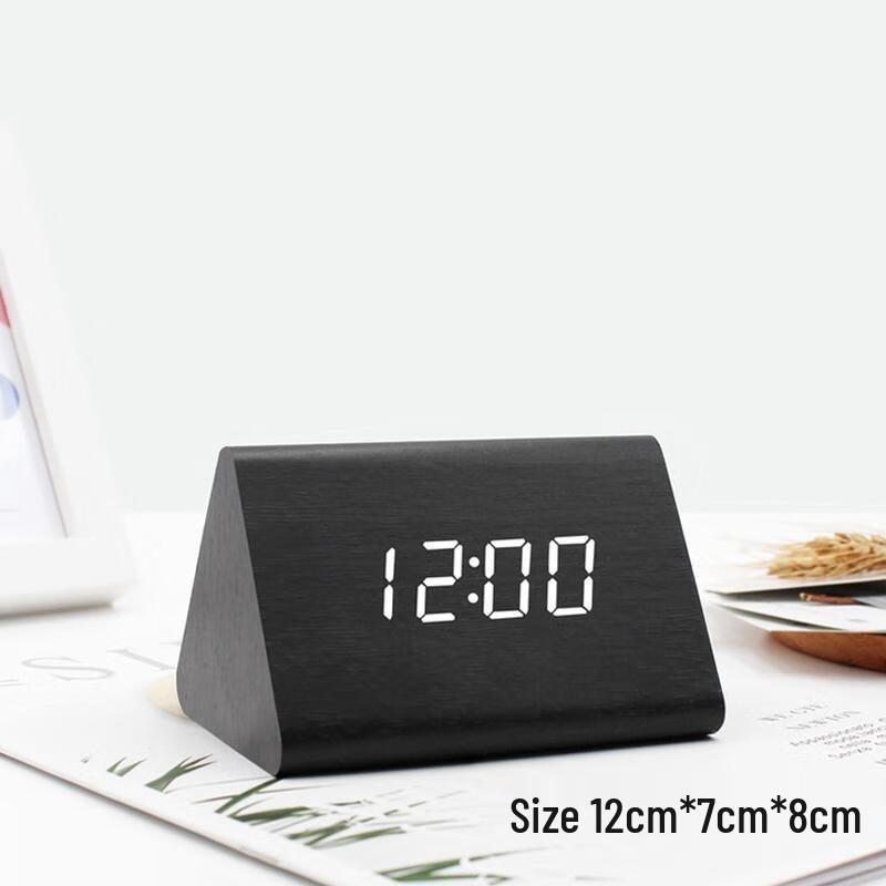 

HANDUNYOU Creative Triangular Wooden Alarm Clock