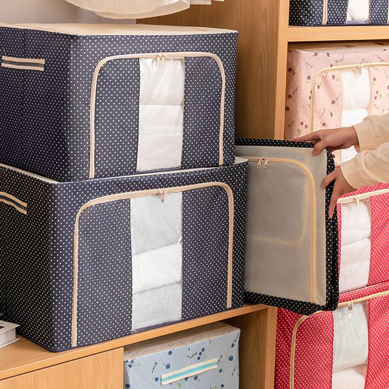 Large Capacity Foldable Steel Frame Wardrobe Storage Box for Clothes and Quilts