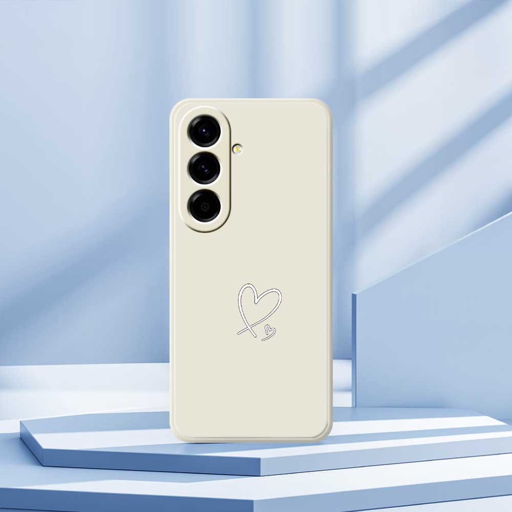 For Samsung Galaxy A56 5G Case White Love Pattern Printing Straight Edge TPU Phone Back Cover