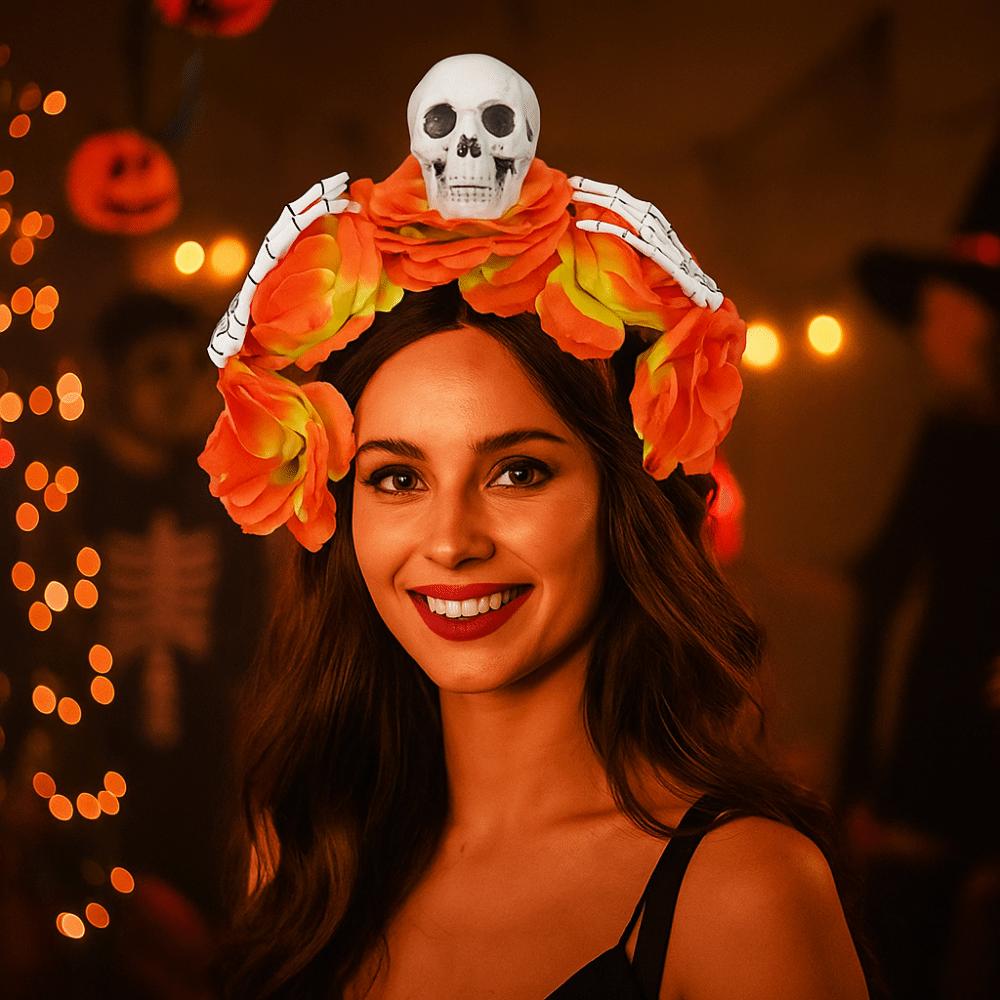 Halloween Decor Halloween Hair Hoop Exaggerated Gothic Flower Hairband  Photography Props
