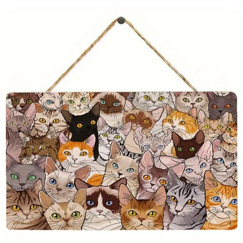 

2D Flat Wooden Sign 30*20cm Vintage Wooden Wall Ornate Decorative Plaque cat , Decorative Wall Art Ornate Wooden Sign Wooden Construction 30*20cm