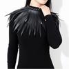 Adjustable Wild Bar Neck Chain Black Leather Necklace Exaggerated PU Leather Necklace  Nightclub