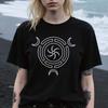 Hecates Wheel Triple Goddess Moon Symbol Tshirt Pagan Witchcraft Tee V1