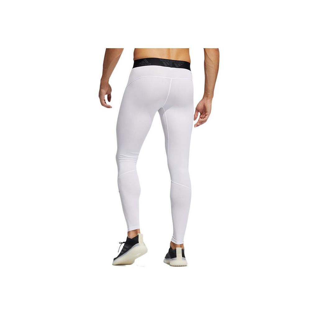 Adidas Logo Print Color Block Compression Pants Men Bottoms White GL9874