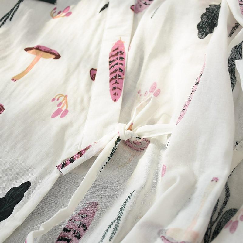 Summer Japanesestyle Kimono Pajamas New 100 Cotton Gauze Pajamas Nightgown Ladies Spa Yukata Homewear Long Pajamas Women