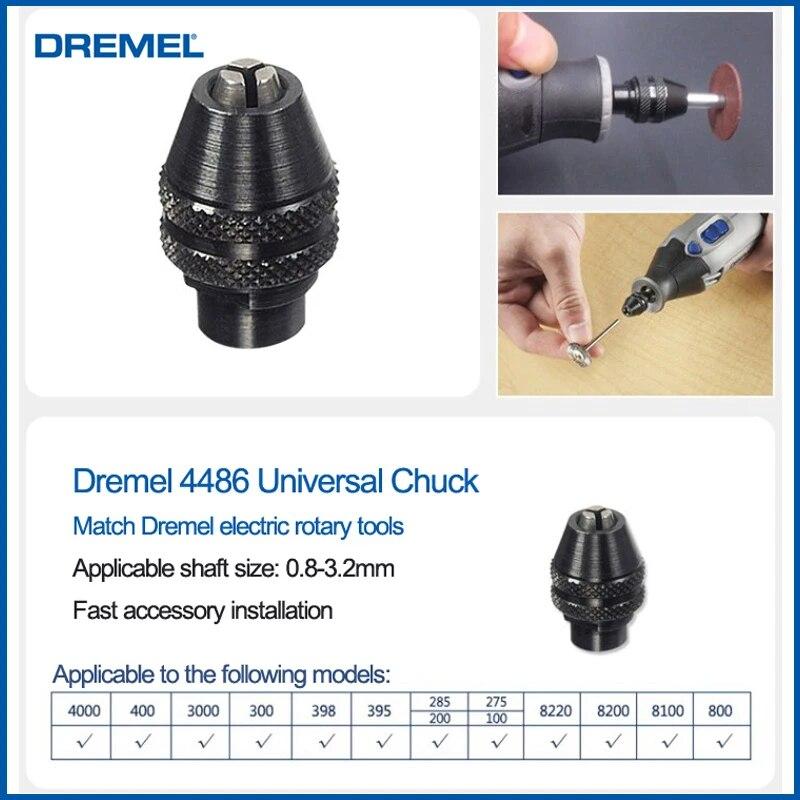 Dremel 4486 Drill Chuck Keyless Quick Change Multi Drill Chuck 0.8-3.2mm For Dremel Electric Rotary Tools 3000 4000 8220 8100