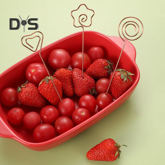 Reusable Drink Picks Heat Resistant Long Lasting Decorative Multi Shapes Fruit Stick for Bar