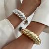 DIEZI Exaggerated Gold Silver Color CCB Cuff Bangles Vintage Punk Irregular Geometric Plastic Bangles Women Bracelet Men Jewelry