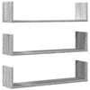 VidaXL Wall Shelves 3 Pcs Sonoma Grey 80x18x18 Cm Engineered Wood 853295