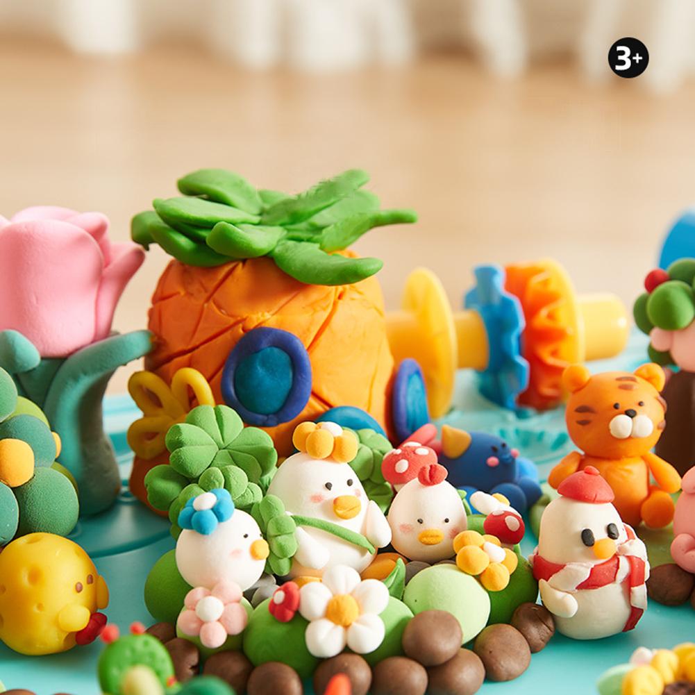 Çocuklar İçin Kil Seti 6 Renk Hava Kuruyan Renkli Kil Masa Aletlerle Ultra Hafif Çok Fonksiyonlu Modelleme Oyuncakları Erkek Kız Çocuklar İçin Hediyeler