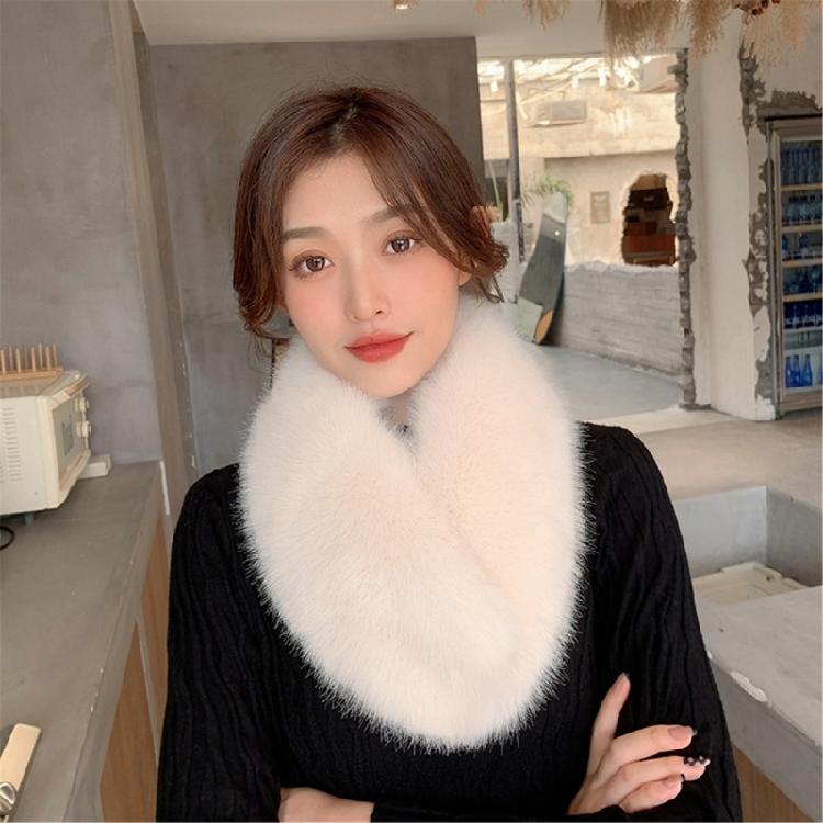 Invisible Fix Clip Scarf for Girls Winter Plush Scarf for Students Dopamine Look
