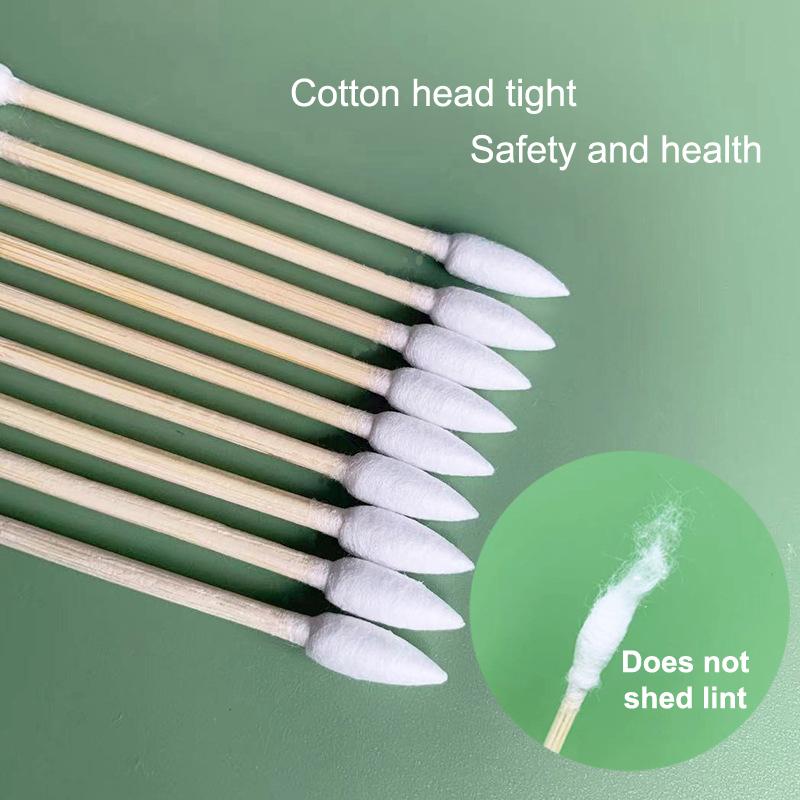 100/300/500 Stück Präzisionsspitze Haustier-Wattestäbchen Spitzkopf-Wattestäbchen Bambusstäbchen und doppelseitig für Outdoor-Make-up