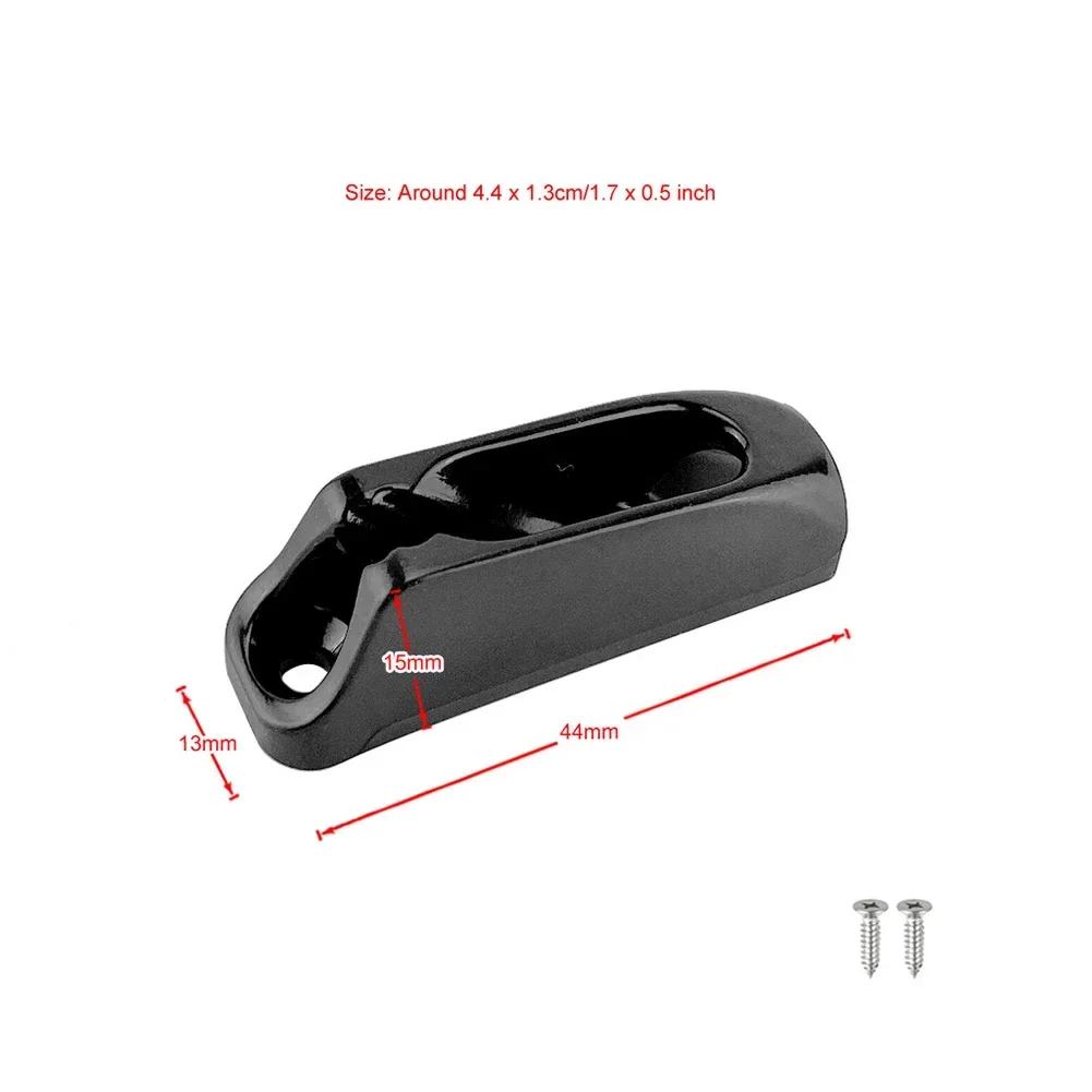 2 piezas de abrazaderas autoblocantes para barcos, cuerda de nailon negro, tensor de cuerda, para canoa, kayak, surf, accesorios marinos