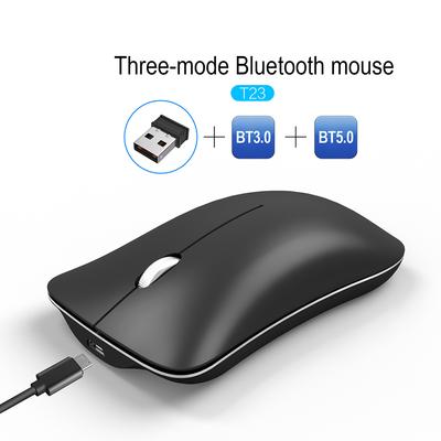 Drahtlose Maus mit drei Modi, Bluetooth 3.0/5.0, wiederaufladbar, Gaming, 2,4 g, tragbare rosa Maus, leises Spiel, Dual-Modus-Mäuse