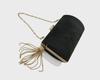Tassel Woven Metal Evening Clutch Bag