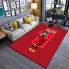 Red Soccer Star Design Carpet Suitable As a Non-slip Mat for the Living Room or Bedroom Sofa