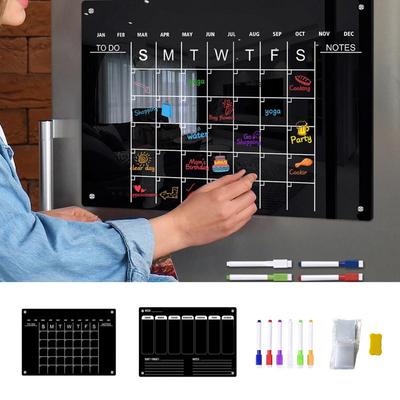 Vertikales magnetisches transparentes Acrylbrett Wochenplan Notiz Nachrichtenbrett Großer wiederverwendbarer abwischbarer magnetischer Kühlschrankaufkleber