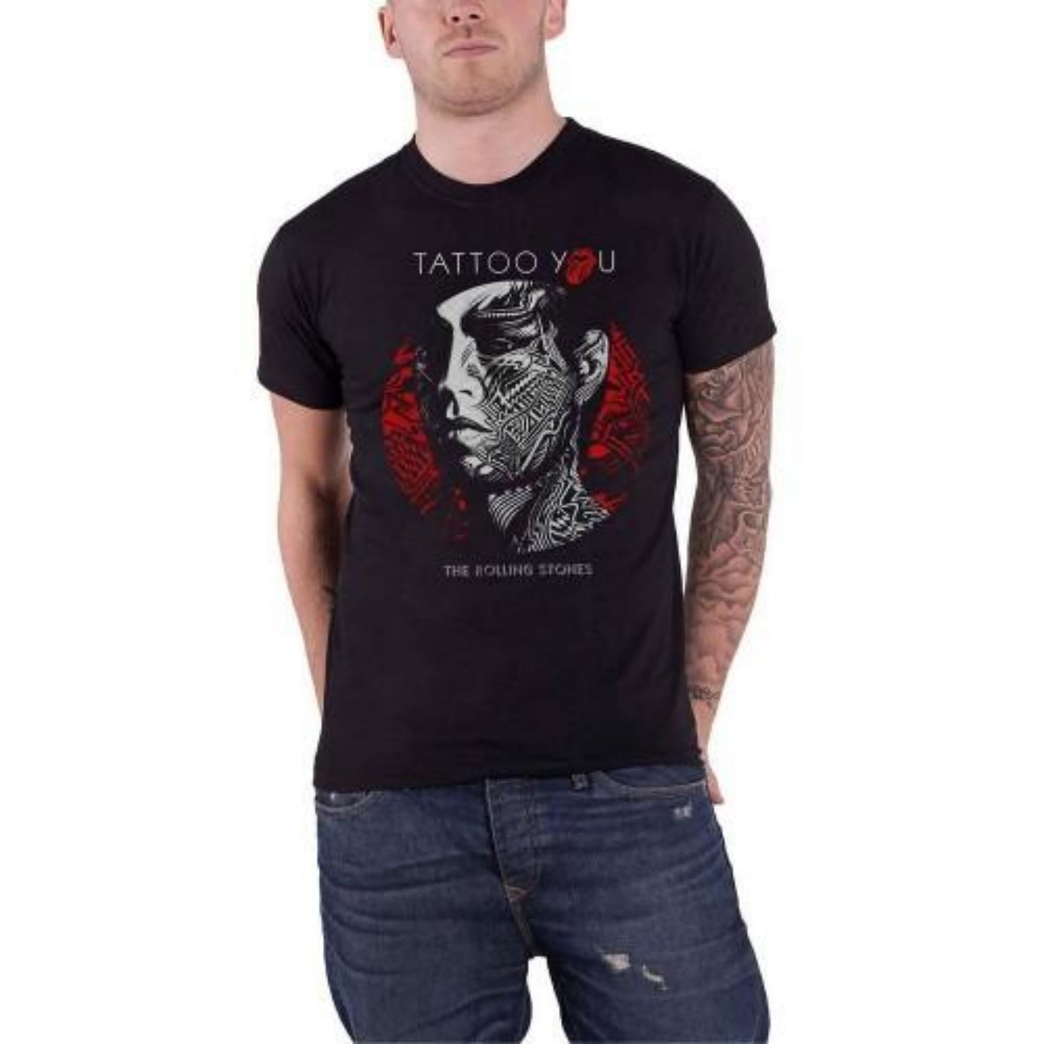 Унисекс Взрослая футболка The Rolling Stones Tattoo You Circle S чёрный