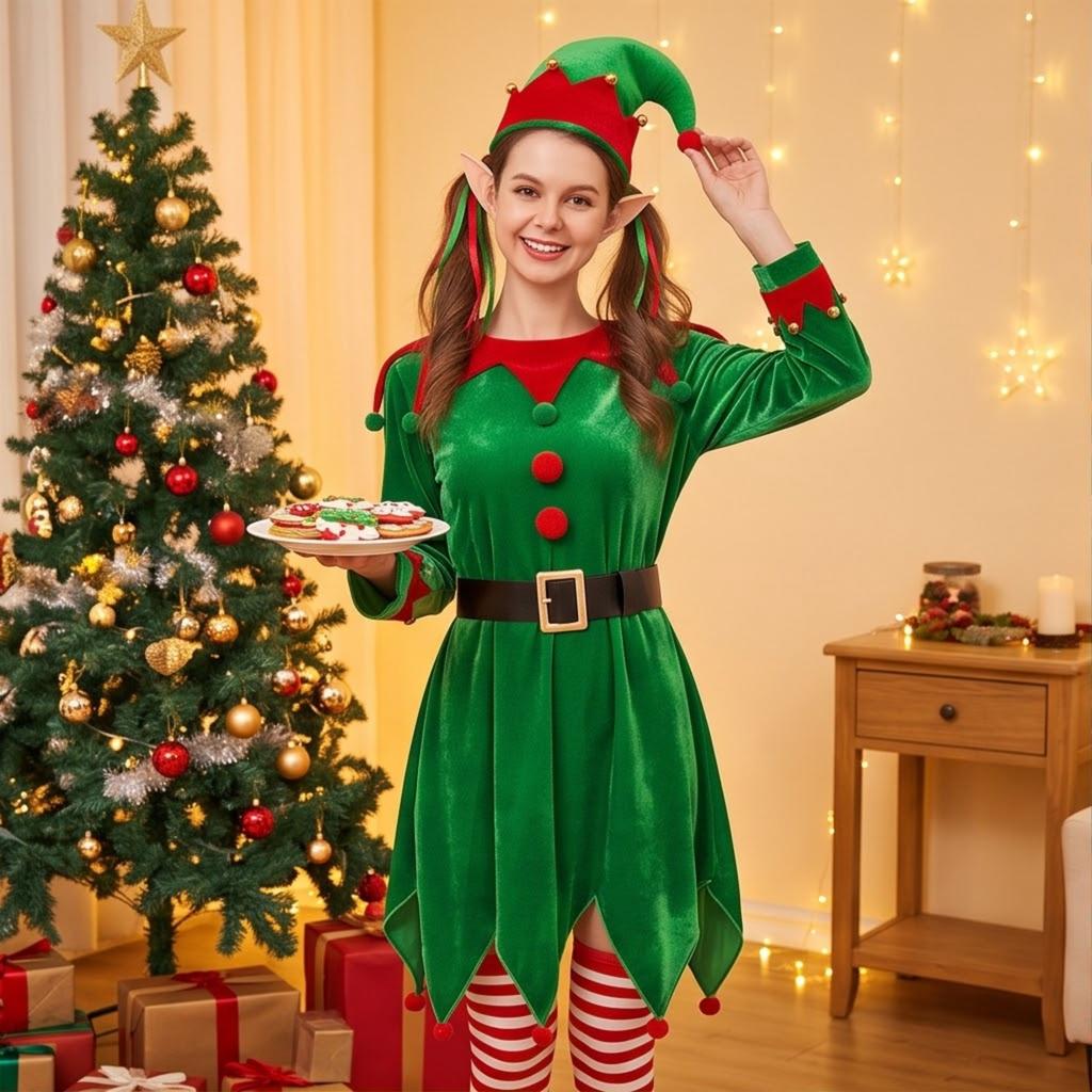 Weihnachts-Kostümset für Damen für die Feier