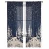 Weihnachts- und Winter Rentier Schnee Landschaft Vorhänge für Wohnzimmer Schlafzimmer Heimdekoration Fenster Voile Tüll Vorhang Drapierungen
