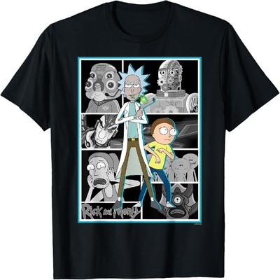 Rick a Morty Postavy Dospělý Kreslený Módní Tričko