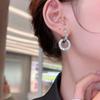 Women's Light Luxury Rhinestone Double Ring Ear Cuff Earrings - Cold Style, Simple and Trendy Studs
